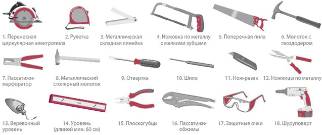 Инструменты для монтажа окон